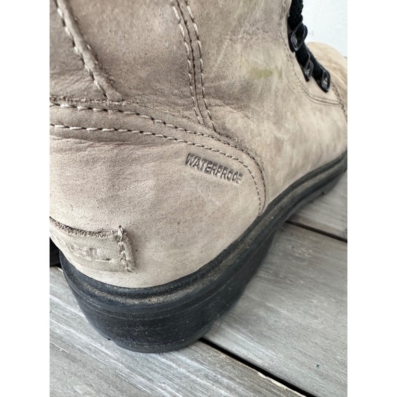 Sorel Lennox Lace Waterproof Tan Leather Booties Combat Size 8 Gorpcore Hiking - Picture 5 of 13